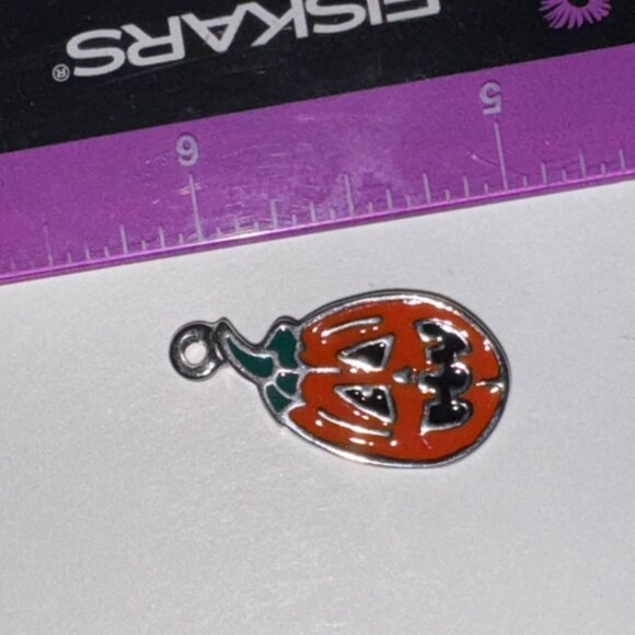 Enamel Jack-O-Lantern Pumpkin Pendant - Picture 8 of 10